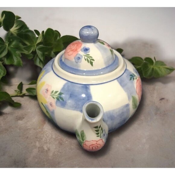 Andrea By Sadek Teapot Pink Yellow Blue Flowers - Picture 3 of 9
